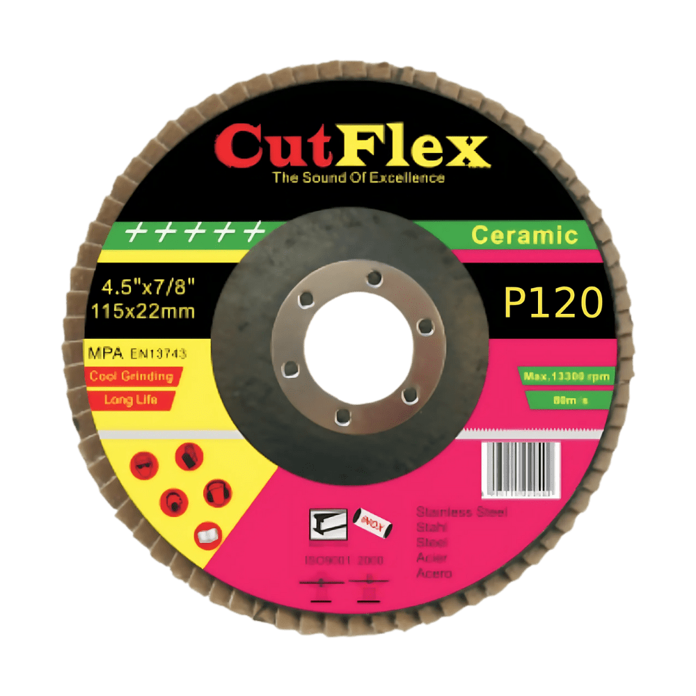 Red Ceramic Flap Disc (120 Grit) - Cutflex Online Cutflex Red Ceramic Flap Disc (120 Grit)