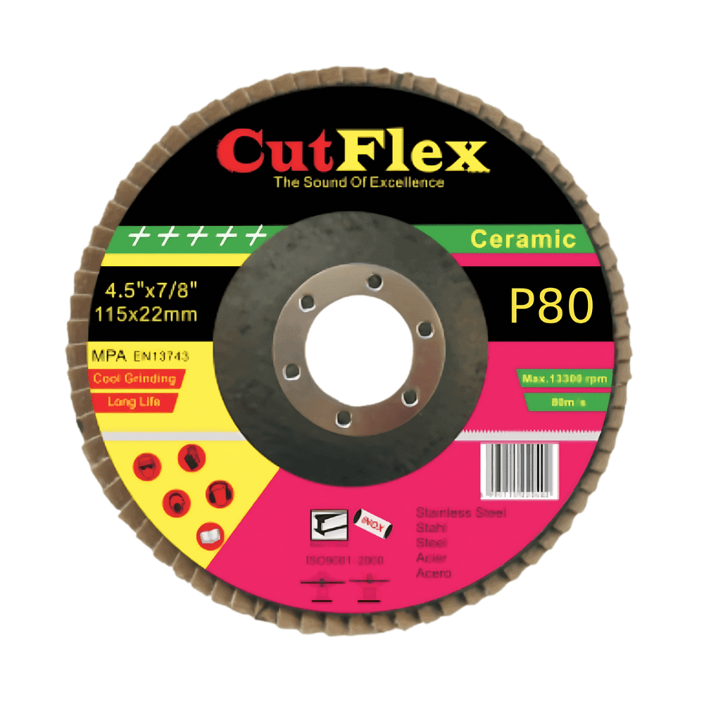 Red Ceramic Flap Disc (80 Grit) - Cutflex Online Cutflex Red Ceramic Flap Disc (80 Grit)